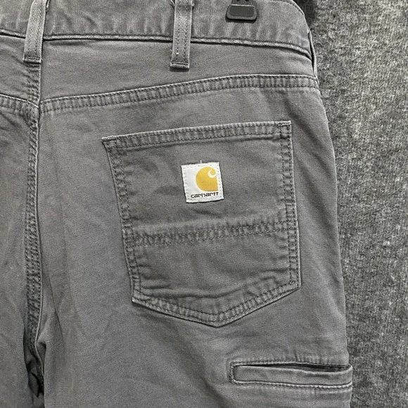 Carhartt Pants‎ Mens 38x30 Gray Rugged Flex Carpenter Canvas Relaxed Fit Utility - Picture 9 of 10